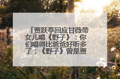 贾跃亭回应甘薇带女儿唱《野子》：你们唱得比爸爸好听多了；《野子》曾是贾跃亭“代表作”