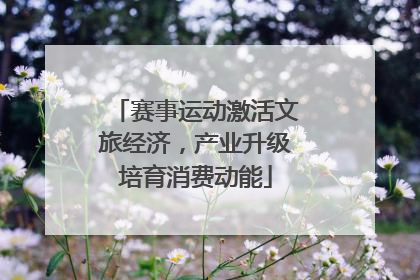 赛事运动激活文旅经济，产业升级培育消费动能