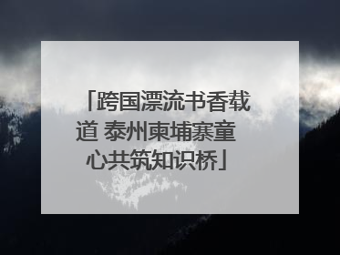 跨国漂流书香载道 泰州柬埔寨童心共筑知识桥