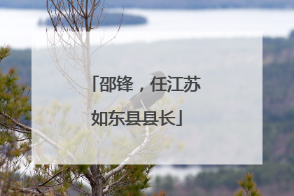 邵锋，任江苏如东县县长