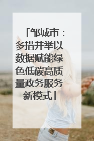 邹城市：多措并举以数据赋能绿色低碳高质量政务服务新模式