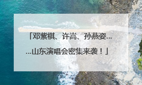 邓紫棋、许嵩、孙燕姿……山东演唱会密集来袭！