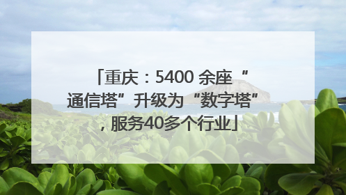 重庆：5400 余座“通信塔”升级为“数字塔”，服务40多个行业