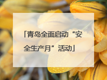 青岛全面启动“安全生产月”活动