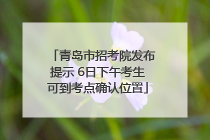 青岛市招考院发布提示 6日下午考生可到考点确认位置