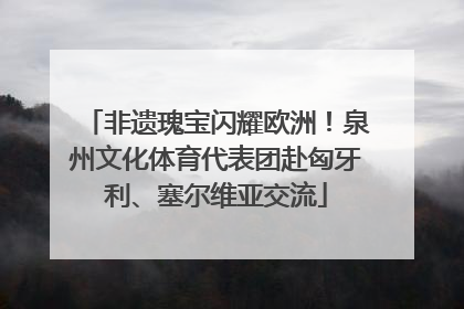 非遗瑰宝闪耀欧洲！泉州文化体育代表团赴匈牙利、塞尔维亚交流