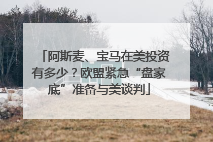 阿斯麦、宝马在美投资有多少？欧盟紧急“盘家底”准备与美谈判