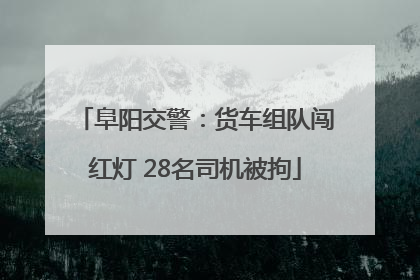 阜阳交警：货车组队闯红灯 28名司机被拘