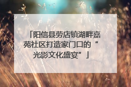 阳信县劳店镇湖畔嘉苑社区打造家门口的“光影文化盛宴”