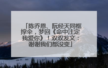 陈乔恩、阮经天同框撑伞，梦回《命中注定我爱你》！双双发文：谢谢我们都没变