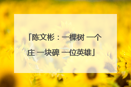 陈文彬：一棵树 一个庄 一块碑 一位英雄