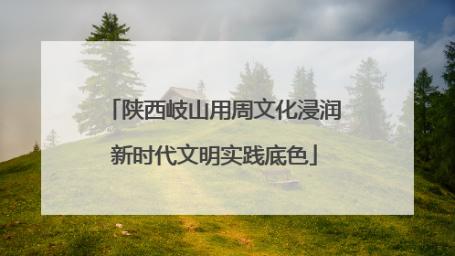 陕西岐山用周文化浸润新时代文明实践底色