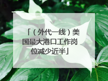 （外代一线）美国最大港口工作岗位减少近半