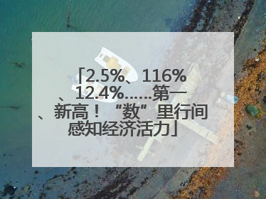 2.5%、116%、12.4%……第一、新高！“数”里行间感知经济活力