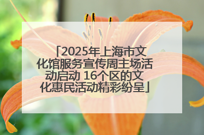 2025年上海市文化馆服务宣传周主场活动启动 16个区的文化惠民活动精彩纷呈