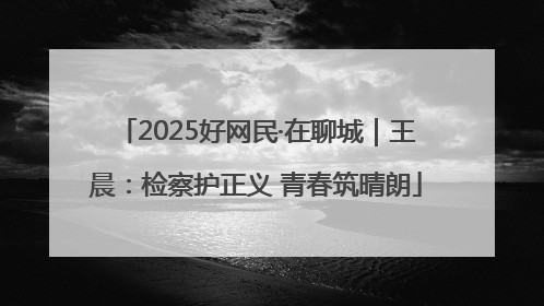 2025好网民·在聊城｜王晨：检察护正义 青春筑晴朗