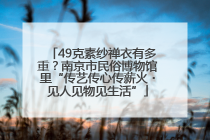 49克素纱禅衣有多重？南京市民俗博物馆里“传艺传心传薪火・见人见物见生活”