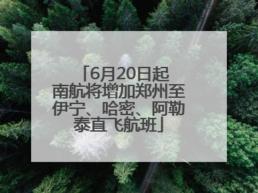 6月20日起 南航将增加郑州至伊宁、哈密、阿勒泰直飞航班