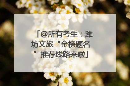 @所有考生：潍坊文旅“金榜题名”推荐线路来啦