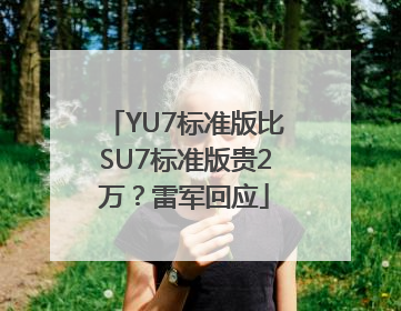 YU7标准版比SU7标准版贵2万？雷军回应